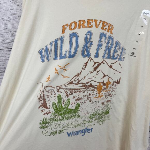 Wrangler Retro Plus Size Cream Western Rodeo Short Sleeve Graphic Tee Size XXL - Picture 3 of 6